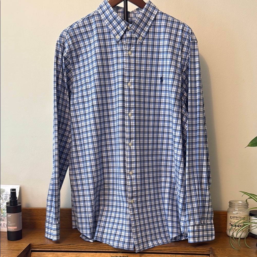Polo Ralph Lauren XL TG 17-1/2 Performance Classic Fit Long Sleeve Button Down